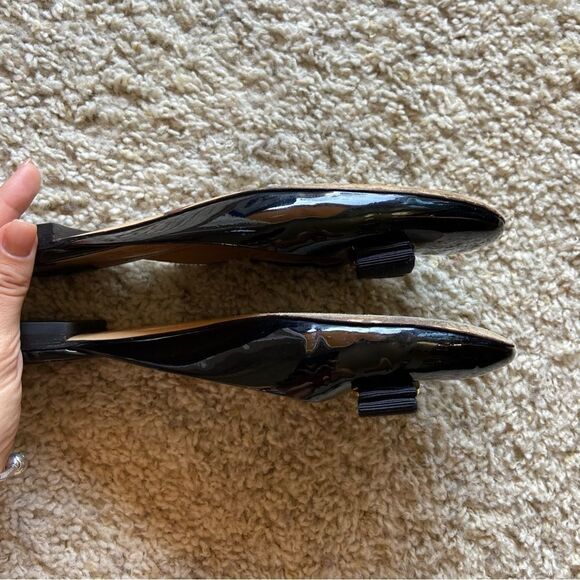 Salvatore Ferragamo  Patent Leather Black Flats Made in Italy Size 7.5 - Picture 7 of 12